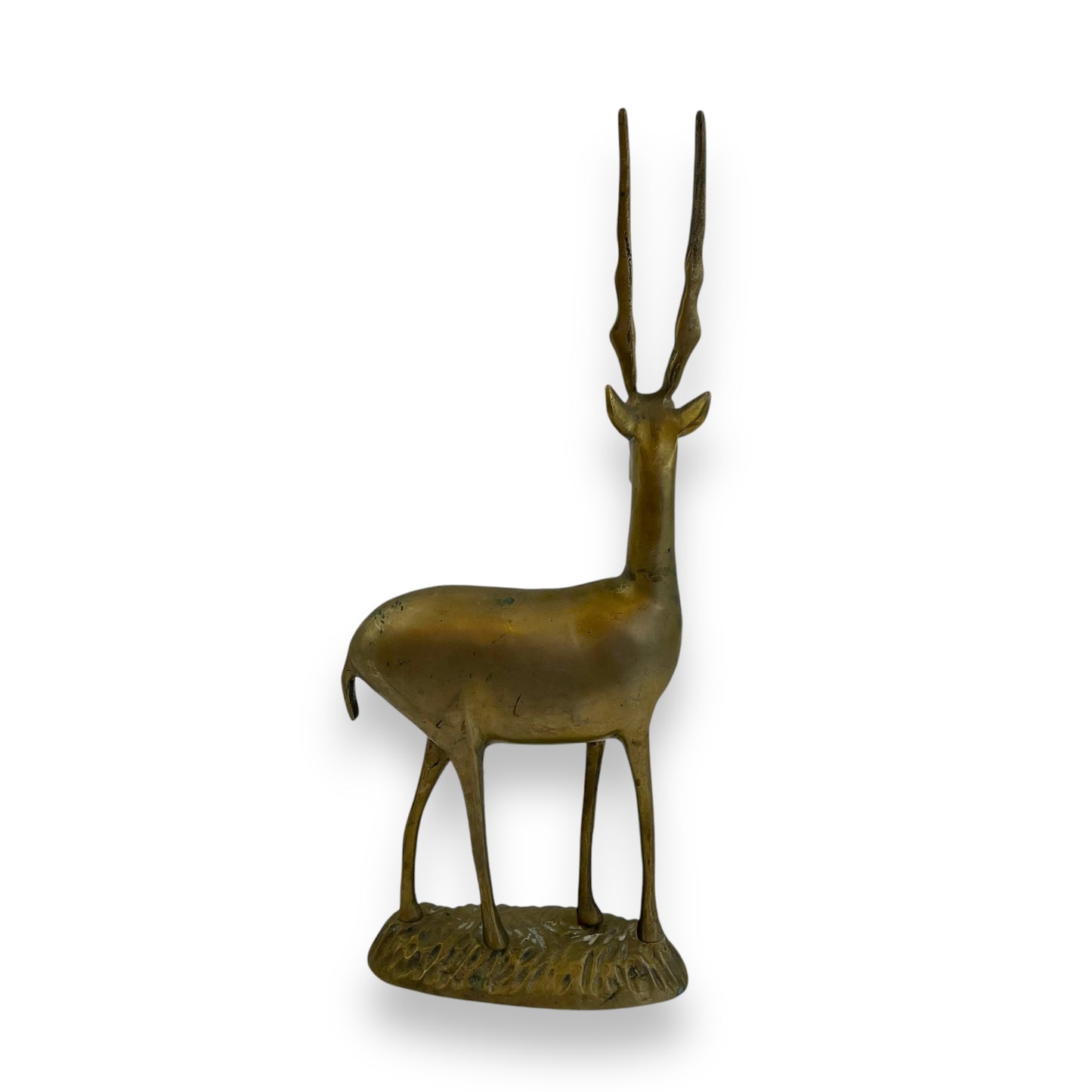 Large brass antelope statue
