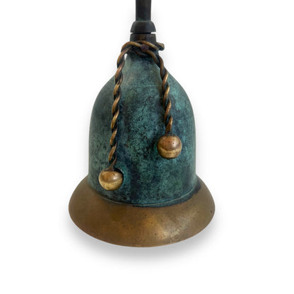 Patina Brass Handbell with Twisted Rope Detailing