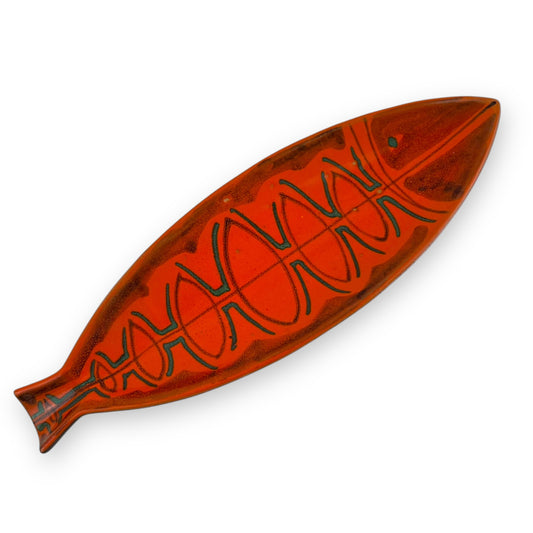 Orange fish plate - “318” Made in Italy