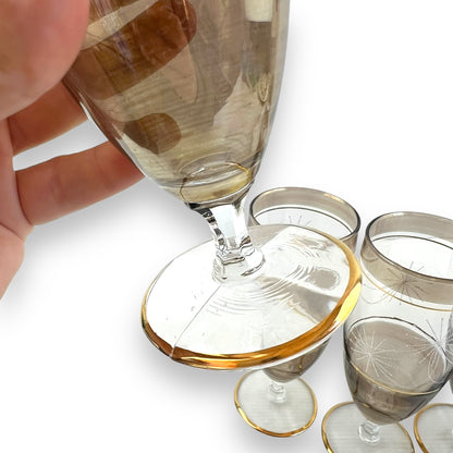 Sparkle bronze coloured cocktail glass set of 6