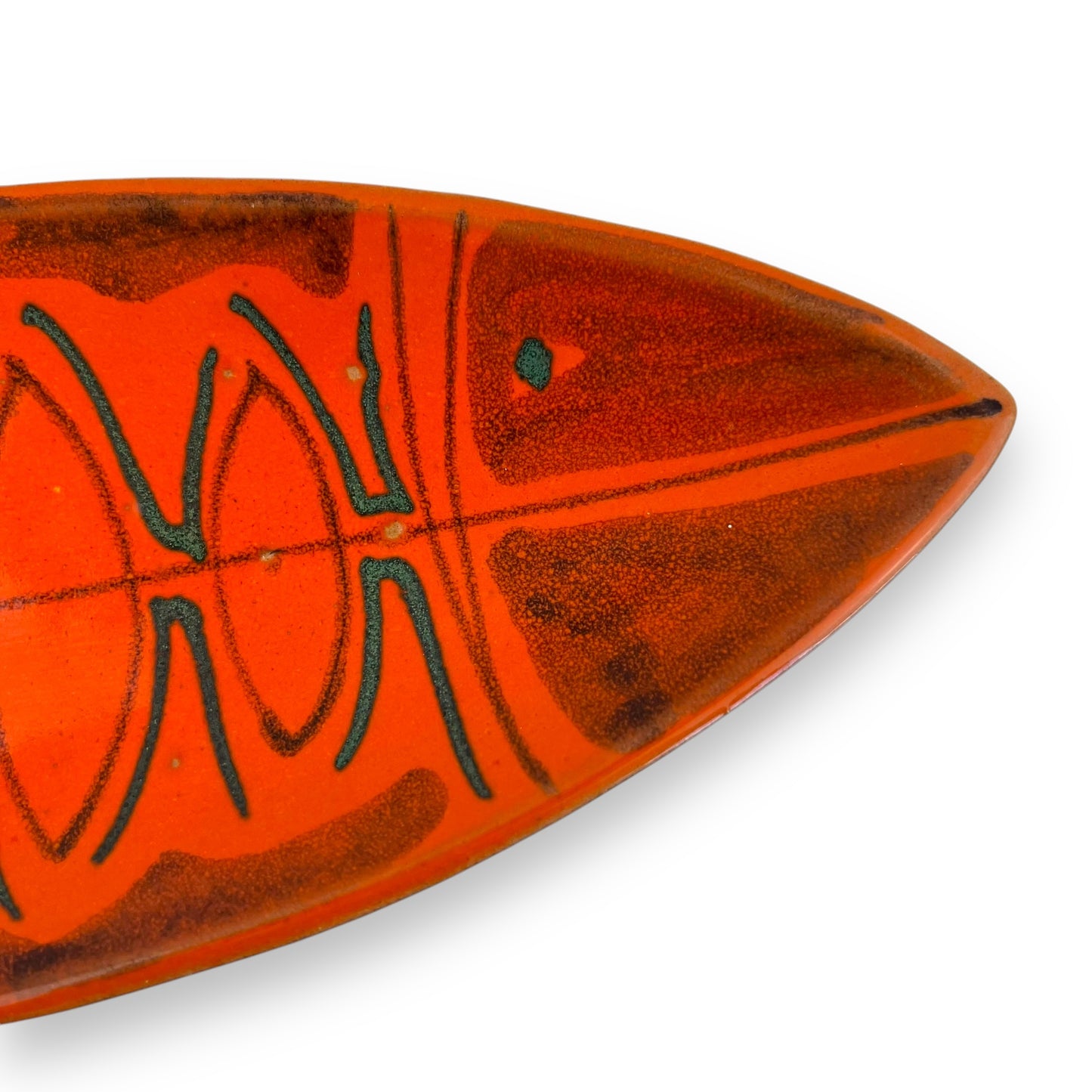 Orange fish plate - “318” Made in Italy