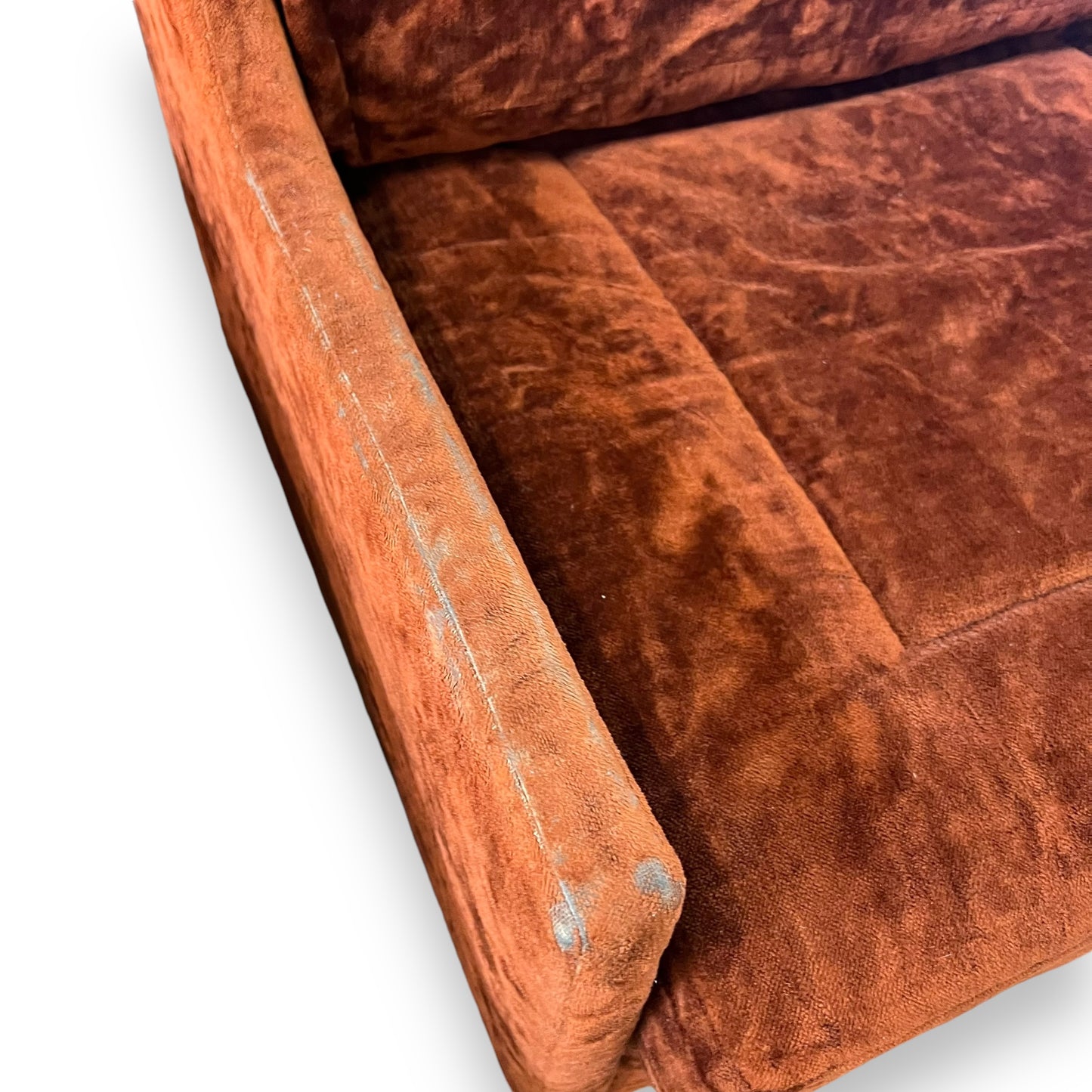 Orange Maroon Crushed Velvet Single Lounge Chair