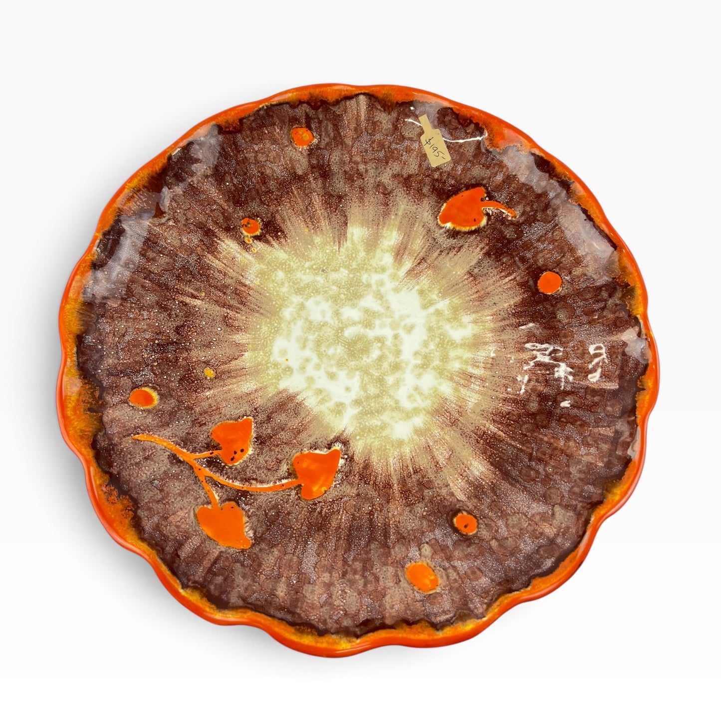 G.B. Cogo Italian Ceramic Platter – Orange & Brown