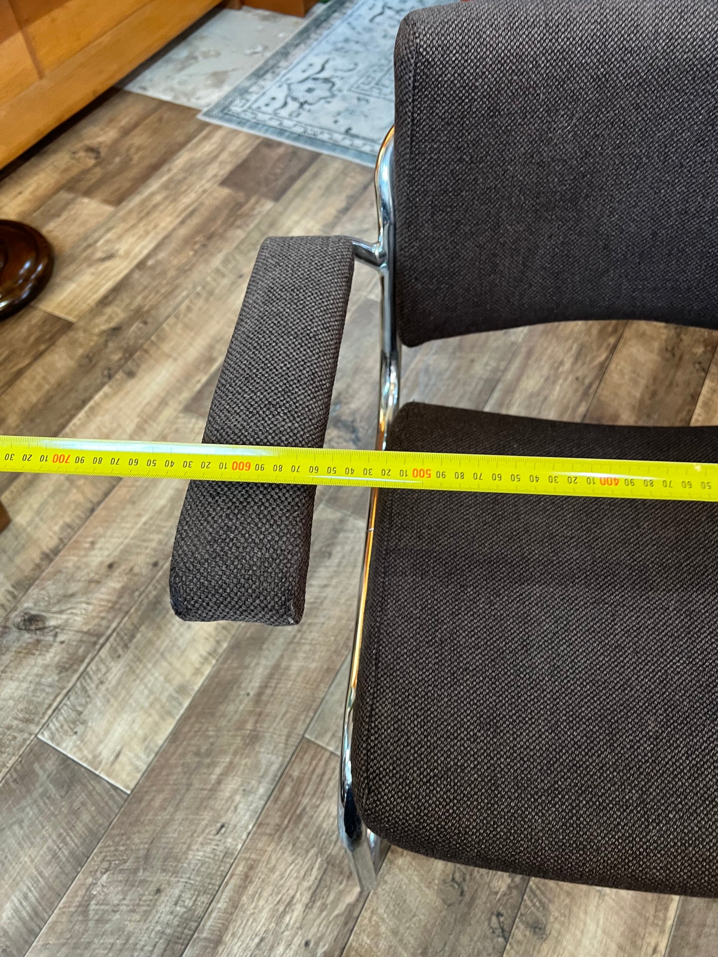 Devling Chrome Cantilever Armchair | Mid Century Modern Office Chair