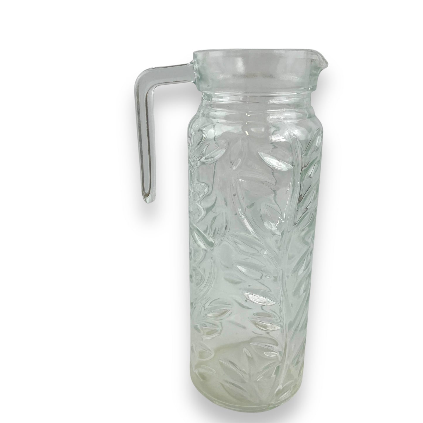 Clear Glass Jug Leaf Pattern