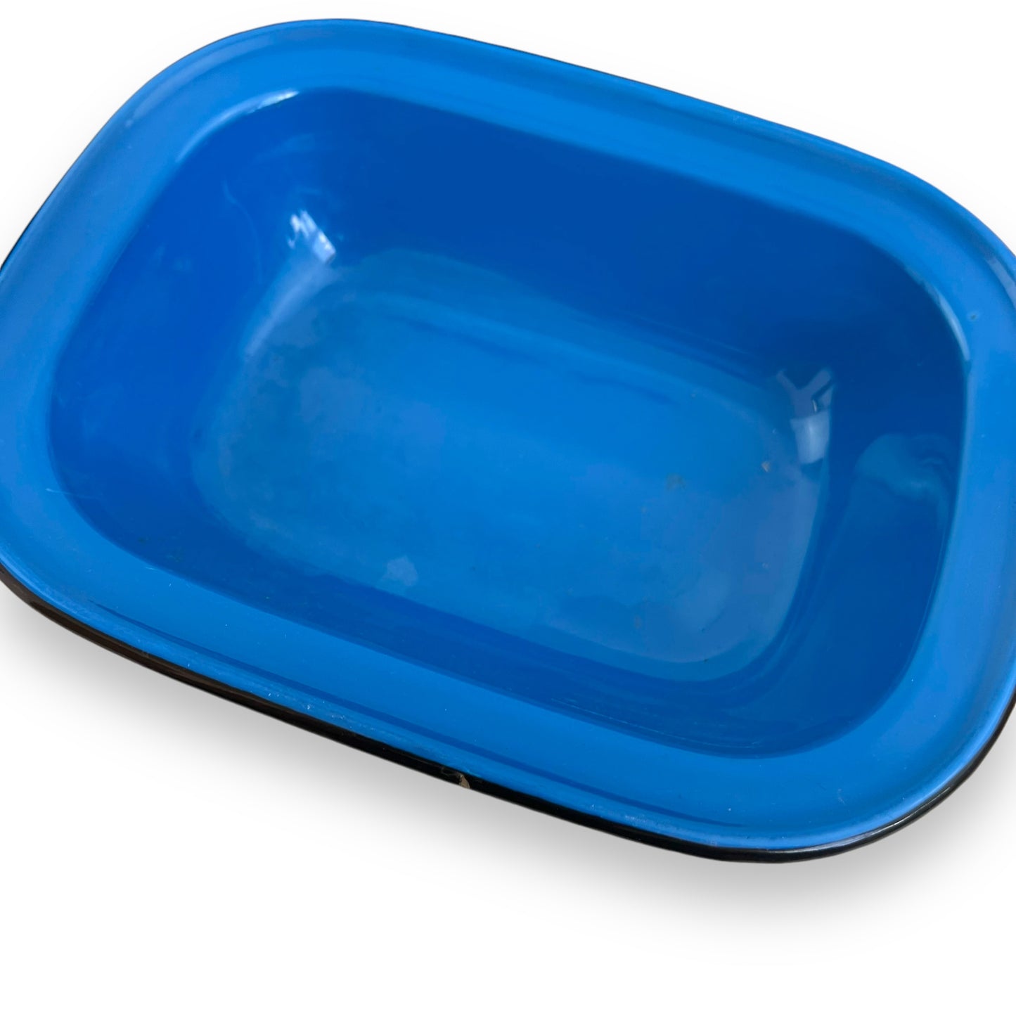 Blue metal rectangle serving dish tray set of 3