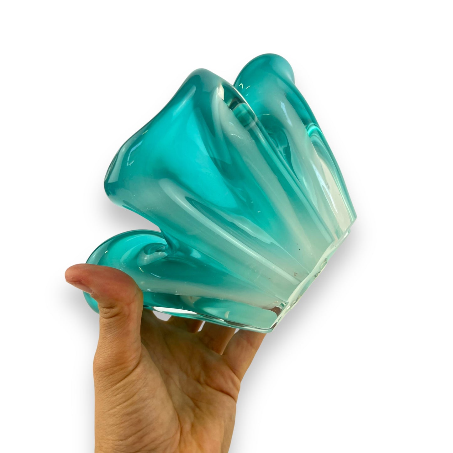 Light Blue Art Glass Dish