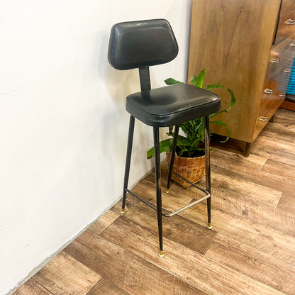 Black Vinyl Steel Leg Stool