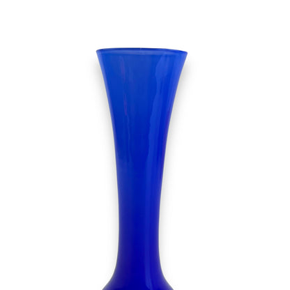 Cobalt Blue Glass Vase – Flared Neck & Bulbous Base