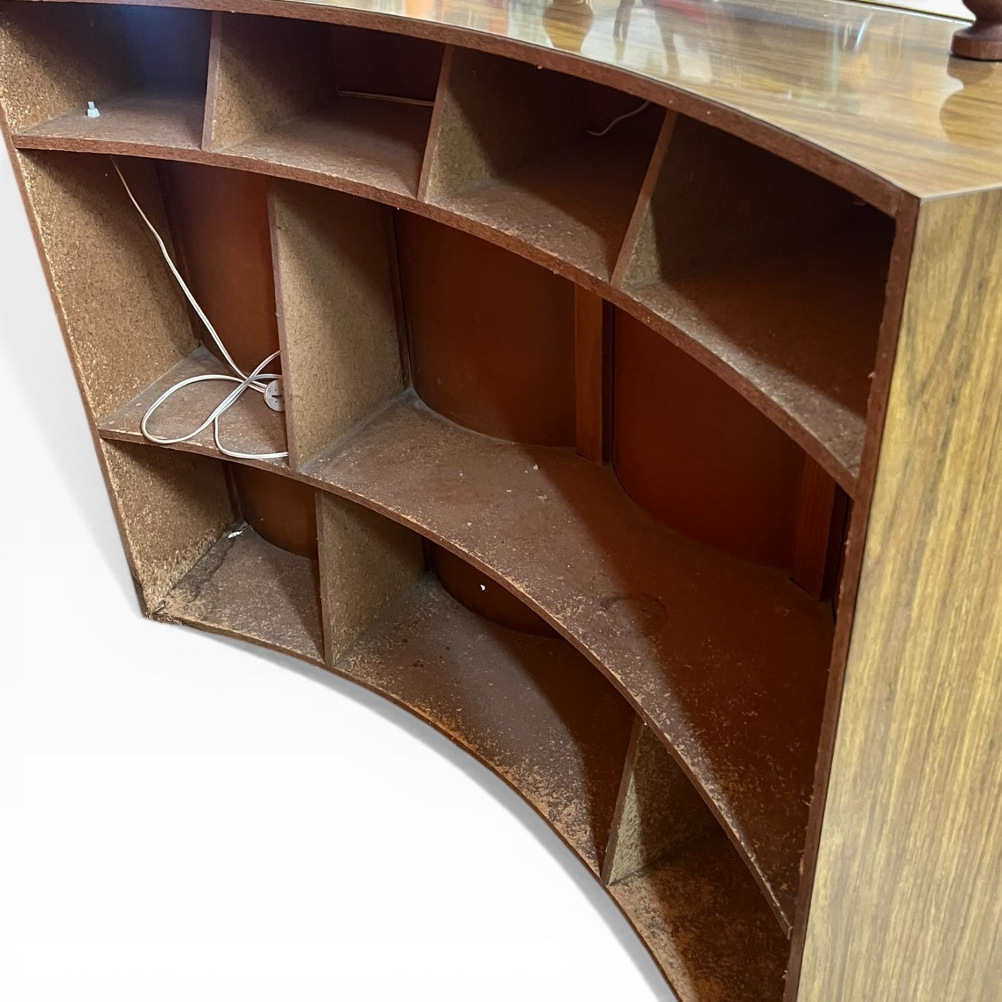 Curved Cocktail Bar with Built-In Lighting