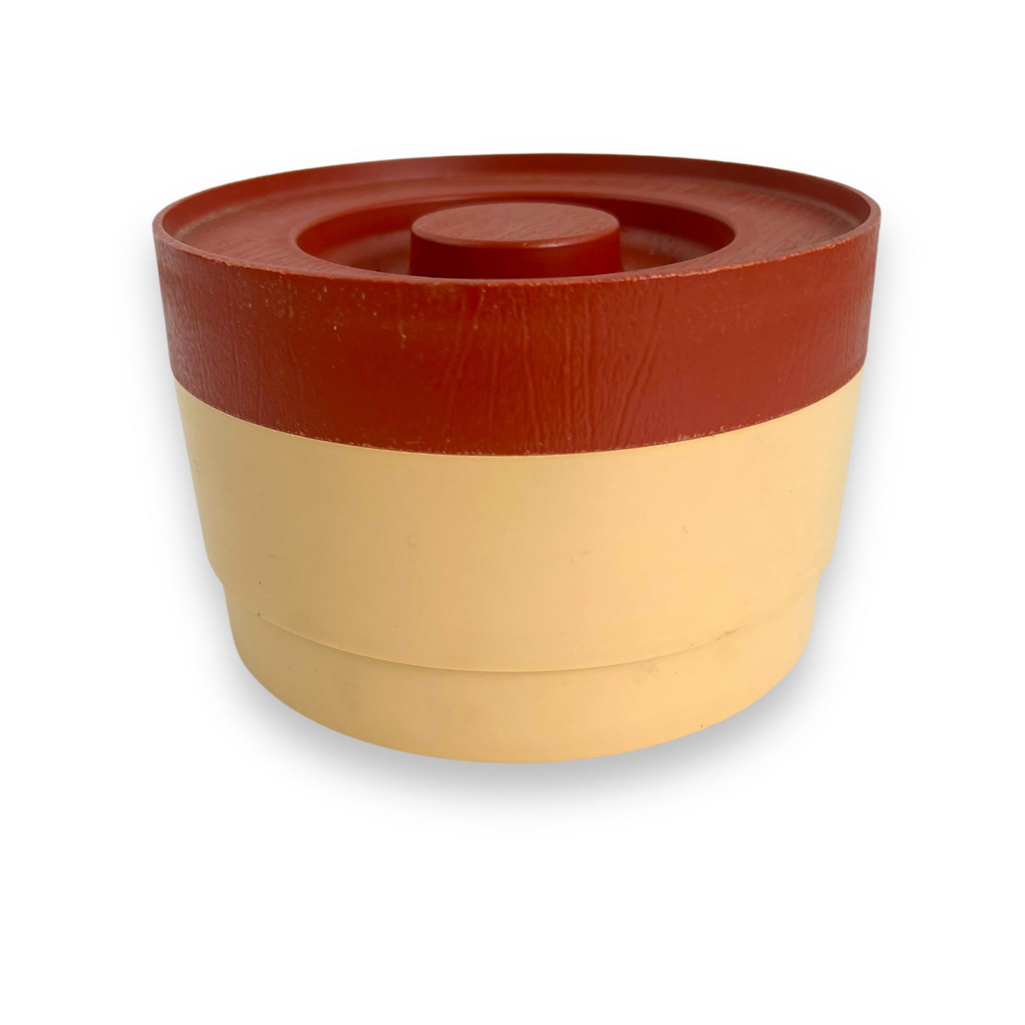 Beige & Maroon “Tea” Plastic Canister by Willow Australia