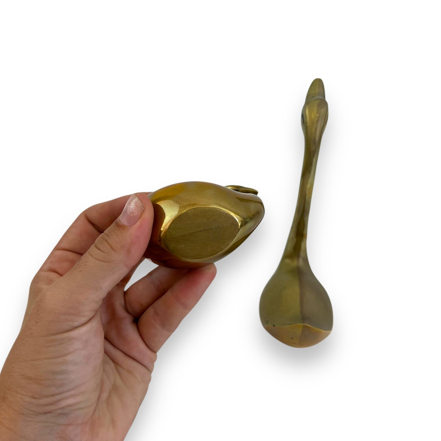 Brass swan pair