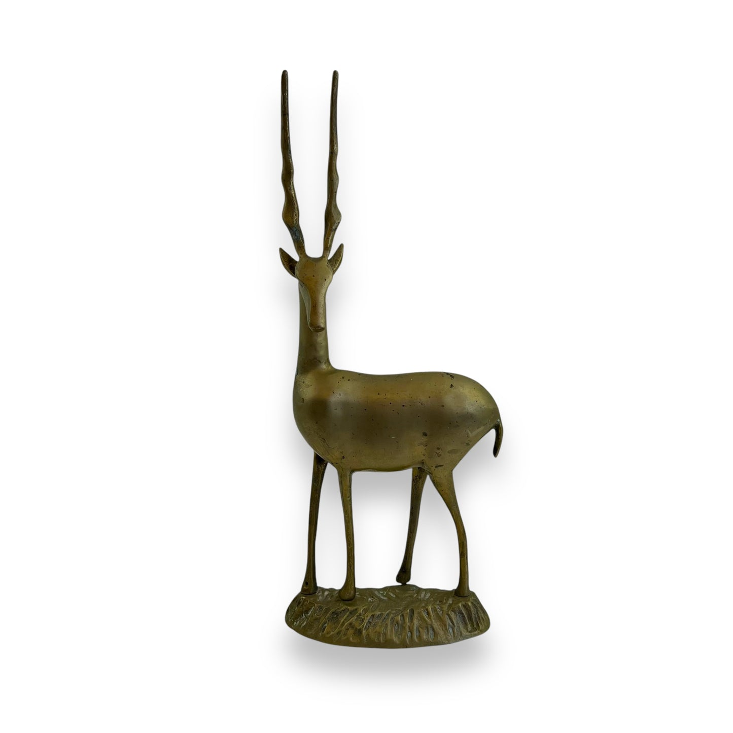 Large brass antelope statue