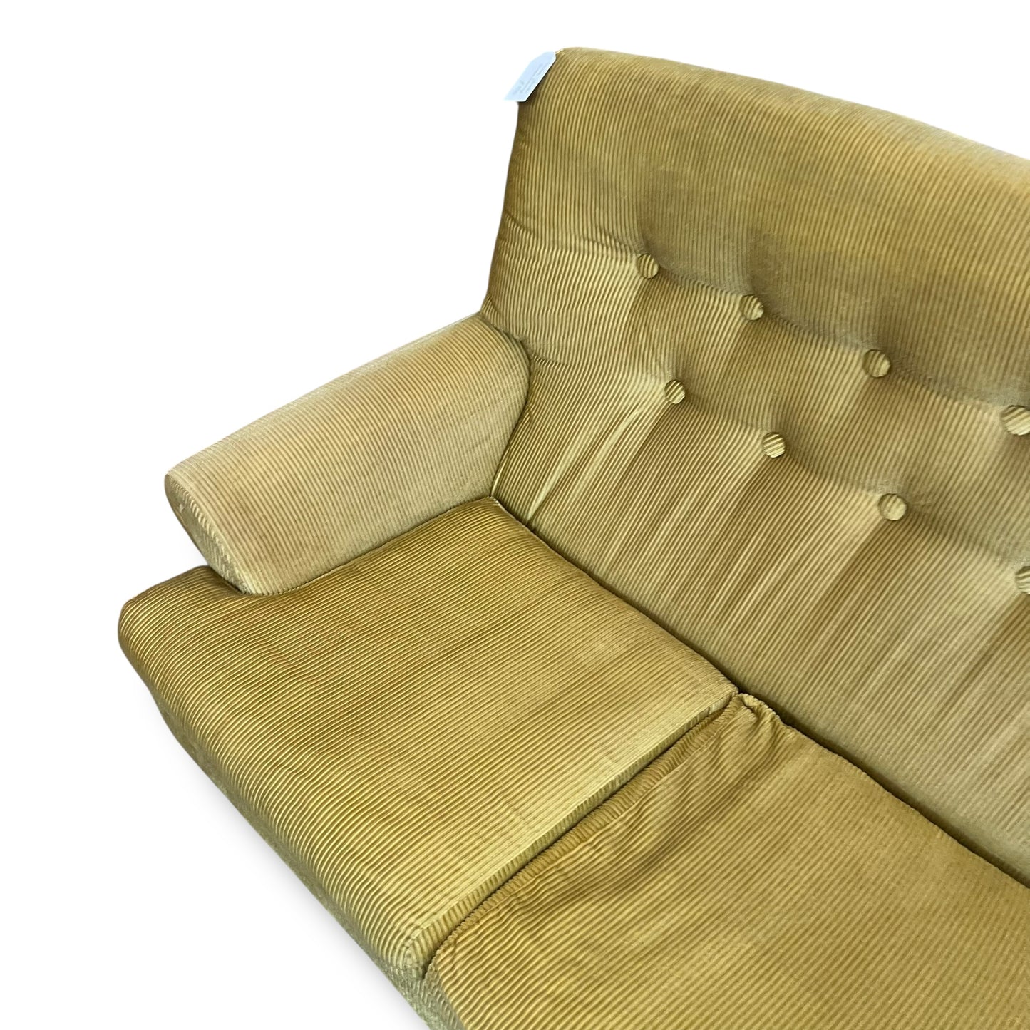 Green-Yellow Corduroy 3-Seater Lounge