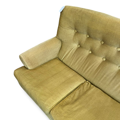 Green-Yellow Corduroy 3-Seater Lounge