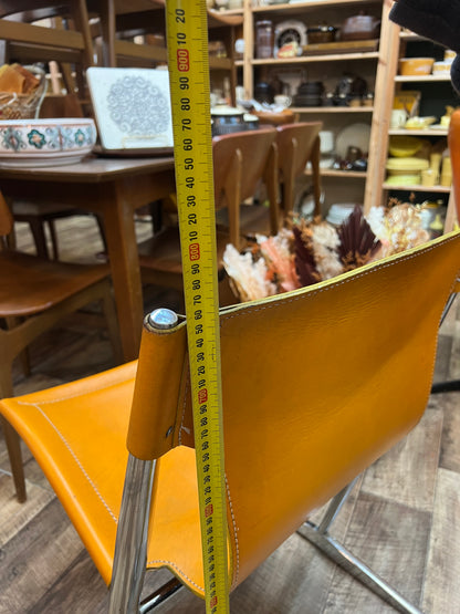 W.D. Wallace Orange Leather Cantilever Chair c.1969