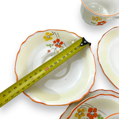 Hand painted flower tea cup set - made in England