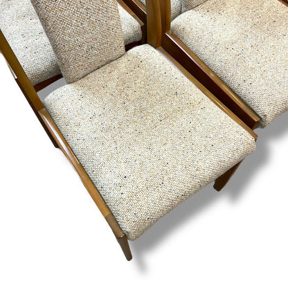 Set of 6 Vintage Dining Chairs with High Backrests