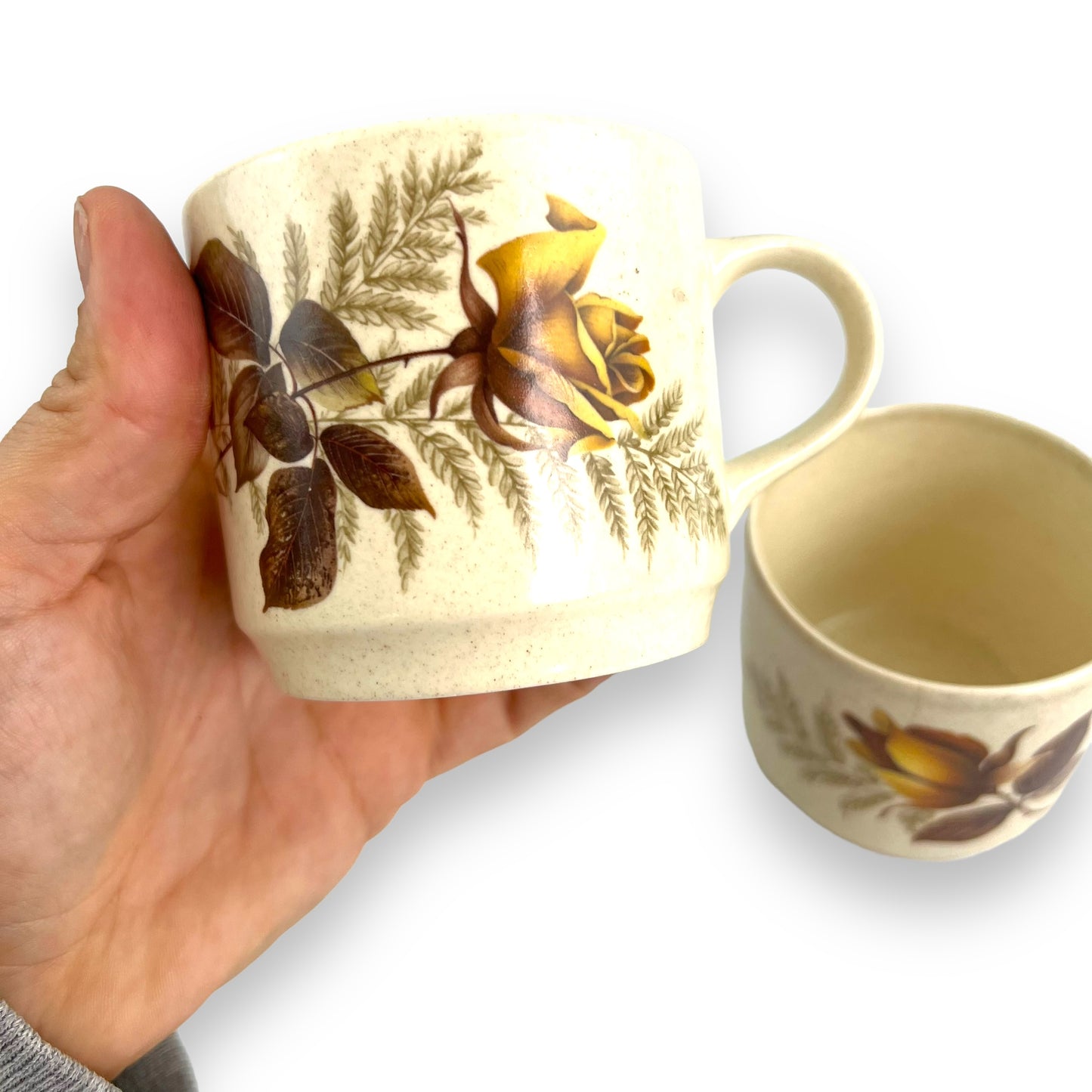Johnson Yellow Rose Teacup set of 2