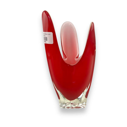 Red handkerchief Art Glass vase