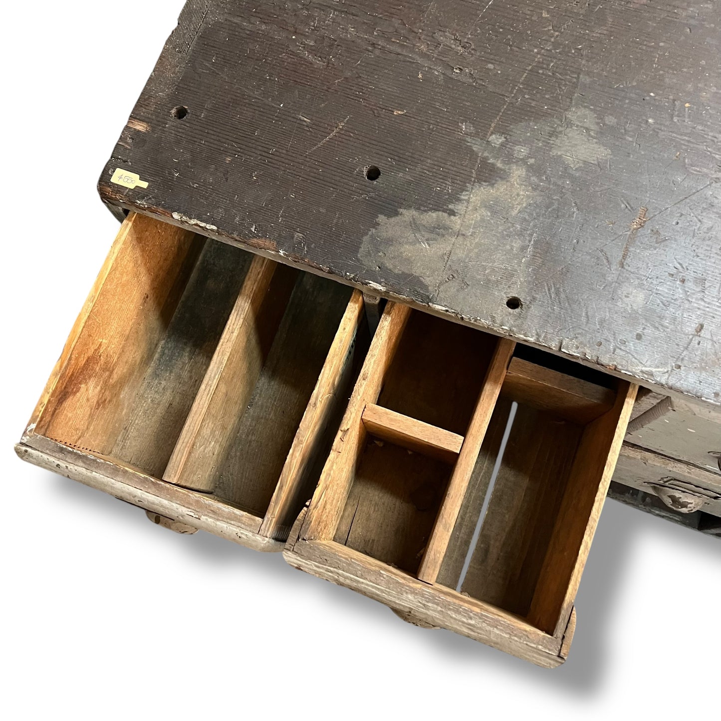 Vintage Industrial 8-Drawer Timber Storage Unit with Bottom Cubbies