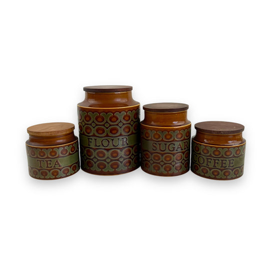 Hornsea Canister Set- Flour, Tea, Sugar & Coffee