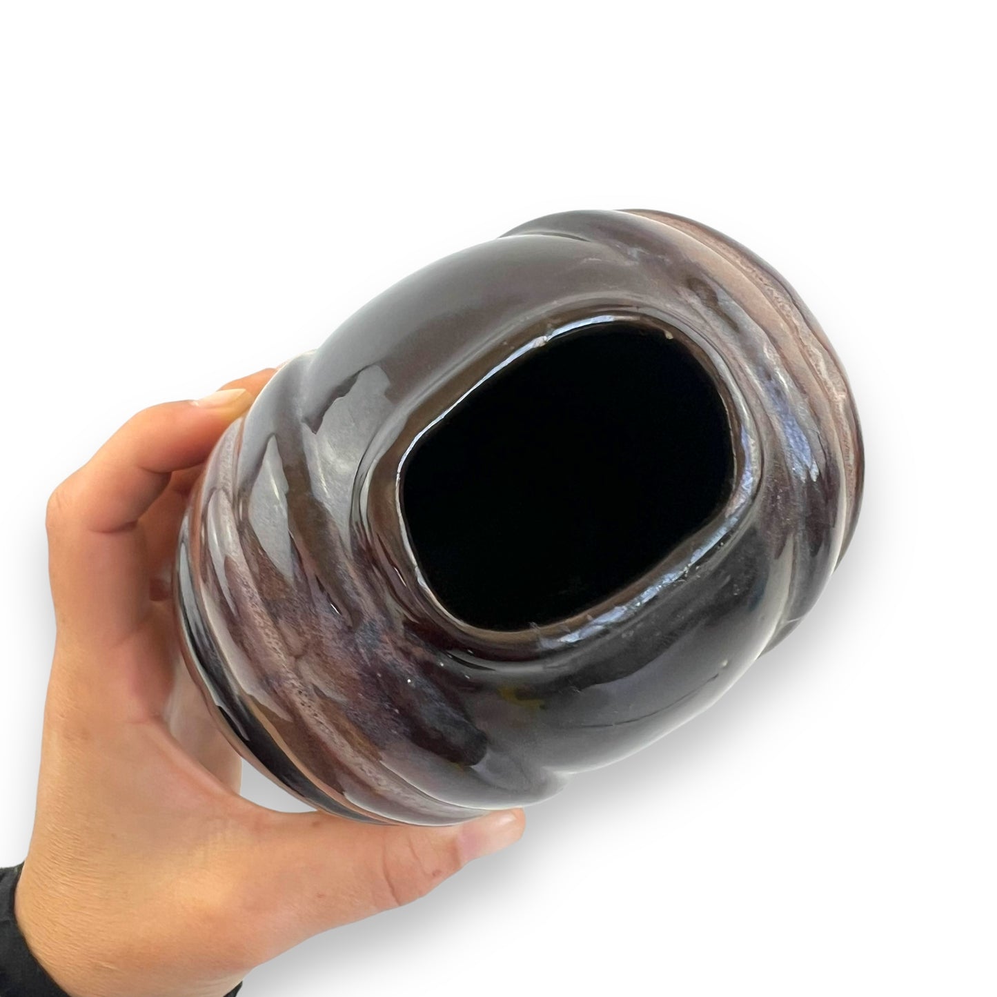 Black & Brown Pleated Vase