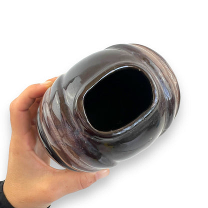 Black & Brown Pleated Vase