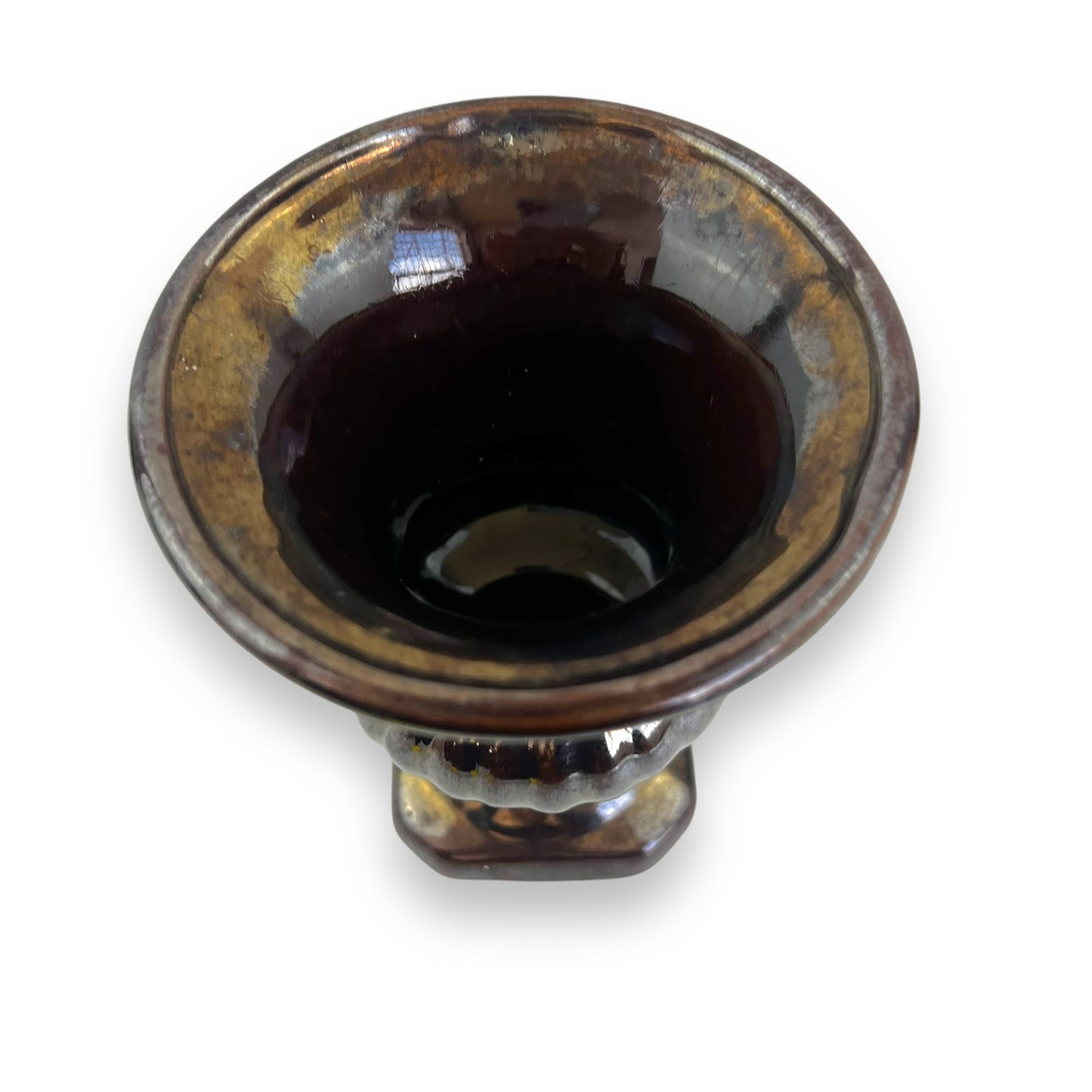 Bronze Brown ceramic urn shape vase