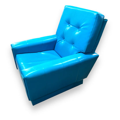 Retro Blue Vinyl Single Lounge Chair