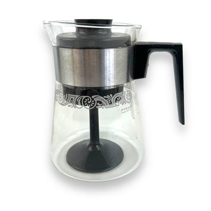 Pyrex Glass Coffee Pot Black Handle