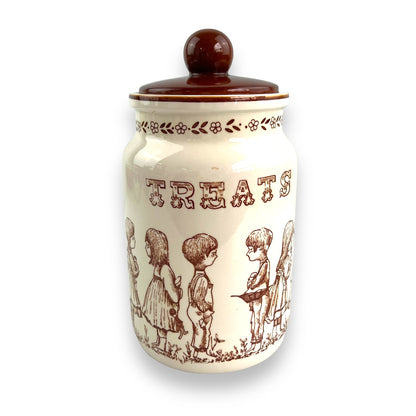 Treats Ceramic Jar with Brown Lid