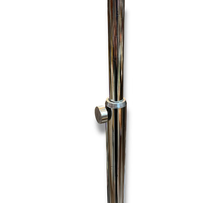 Red Floor Lamp – Adjustable Chrome Stand with Cylinder Base & Shade