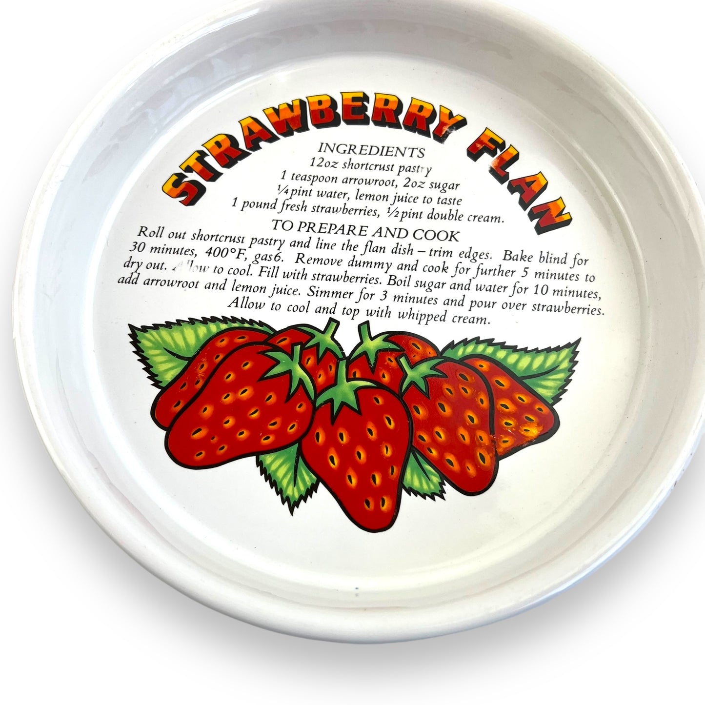 Strawberry Flan Recipe Baking Dish