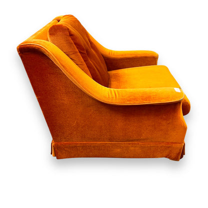 Orange Velour Single Lounge Chair