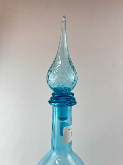 Toscany triple gourd blue glass genie bottle