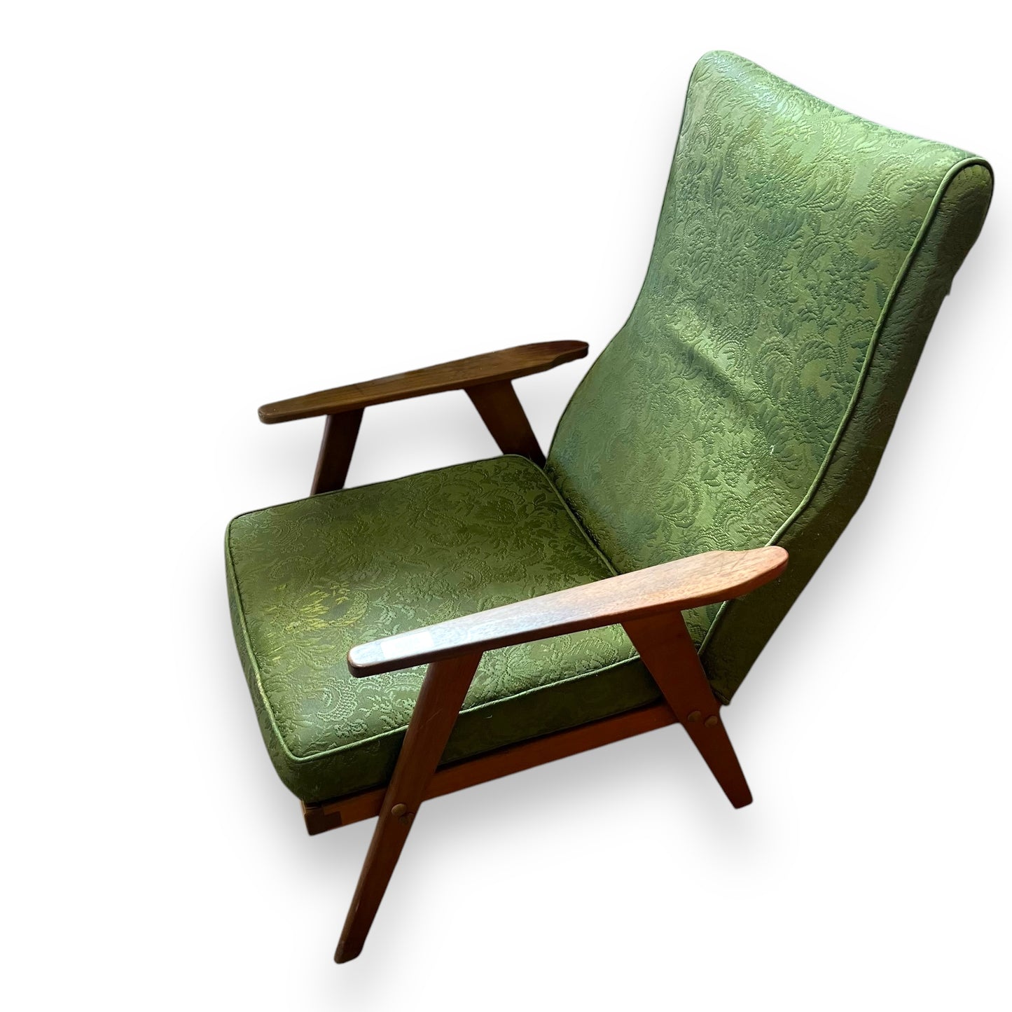 Green Vintage Armchair wooden frame