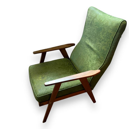Green Vintage Armchair wooden frame