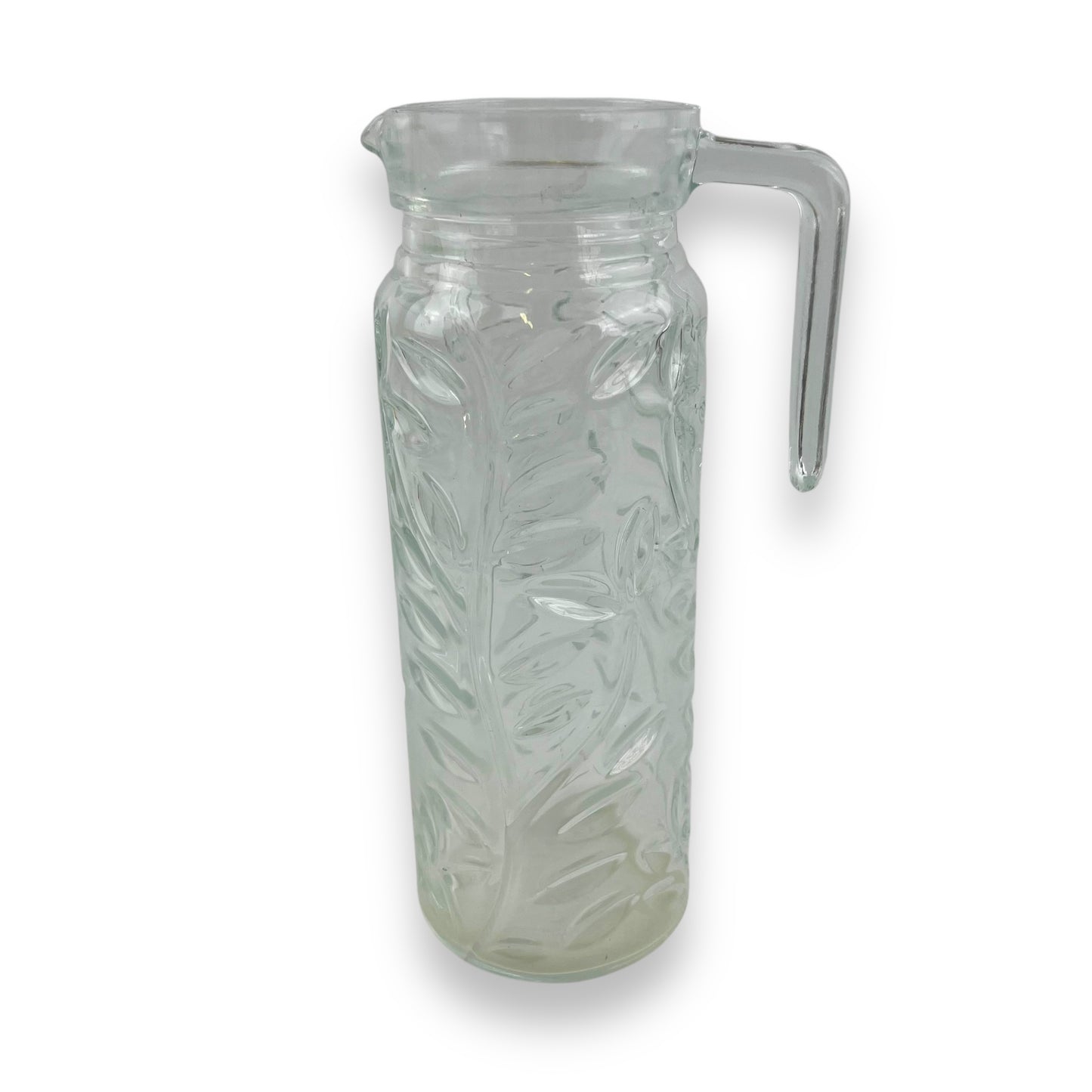 Clear Glass Jug Leaf Pattern