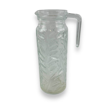 Clear Glass Jug Leaf Pattern