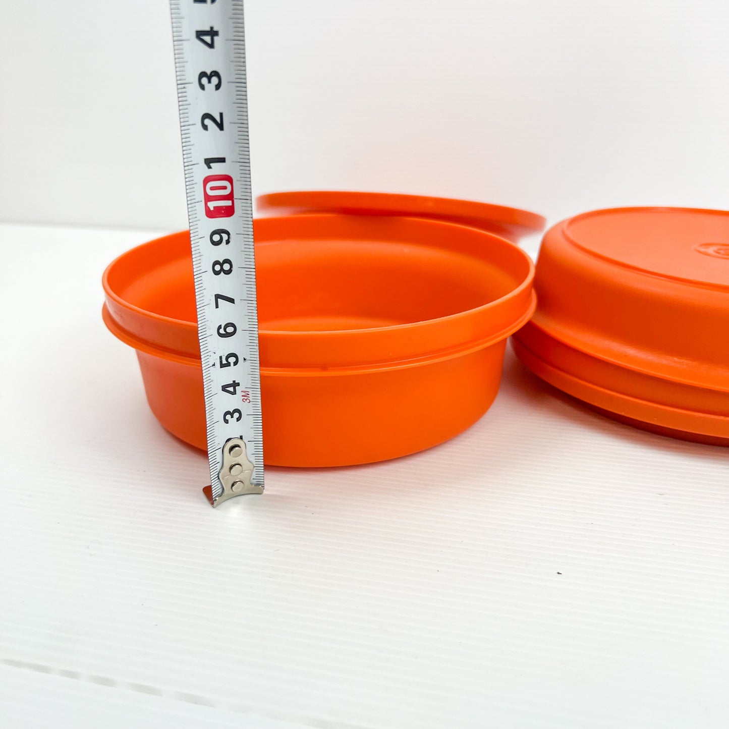 Orange Tupperware round food storage container set of 2- Made in Australia