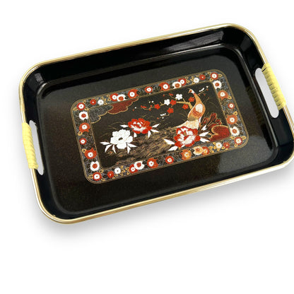 Black and red Peacock Plastic Tray