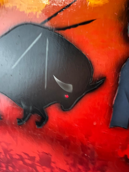 Neil Savage Australian Bullfighter Mural Painting – 1967