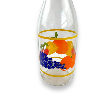 Glass Fruit bottle yellow lid
