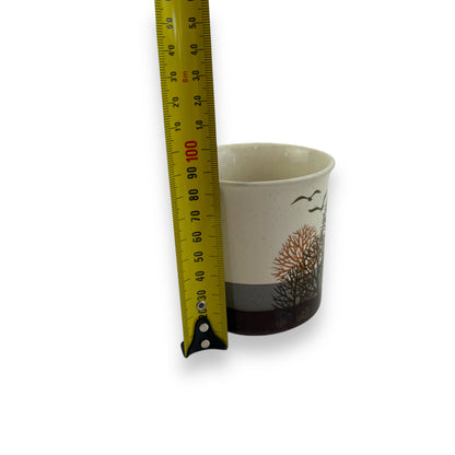 Trees with birds printed coffee cup mug