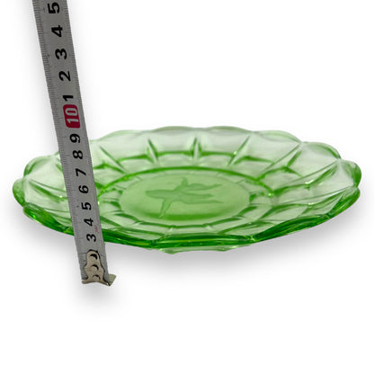 Green glass ballerina plate