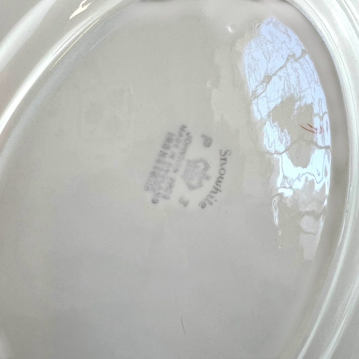 Johnson Bros “Snowshite” Blue & Green Flower Pattern Plate