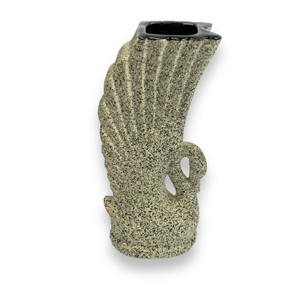 Textured Swan Vase White & Black