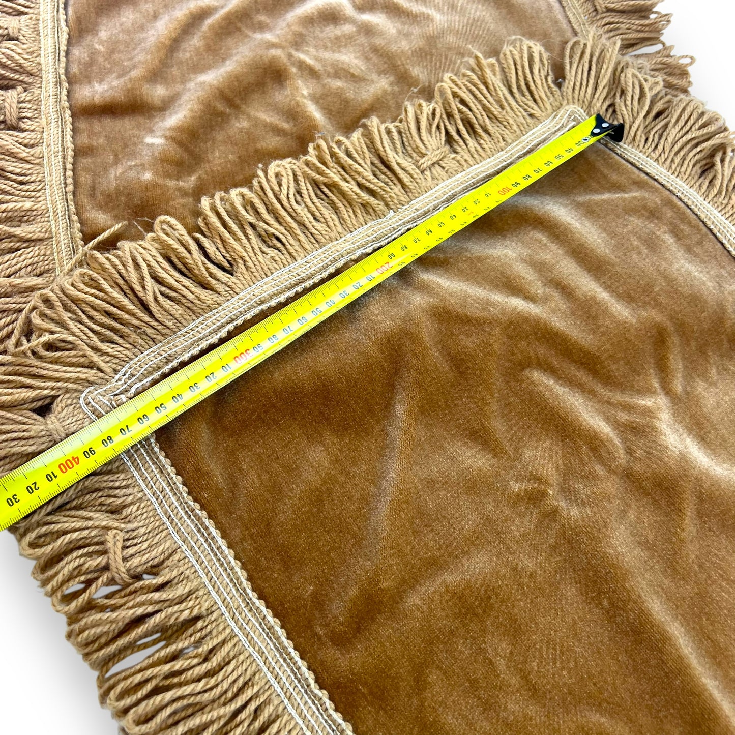 Brown fringed pillow case set of 2