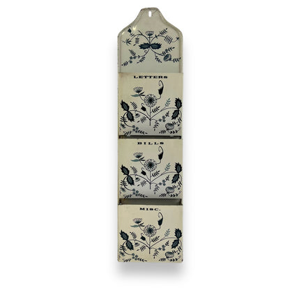 Letter, Bills, Misc Metal Blue Flower Pattern Organiser